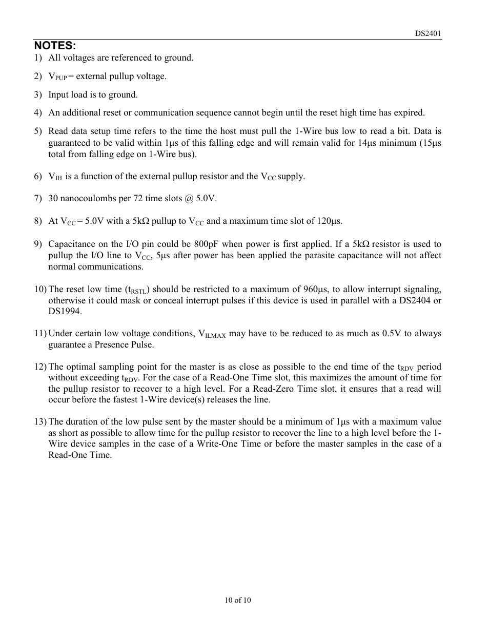 Rainbow Electronics DS2401 User Manual | Page 10 / 10