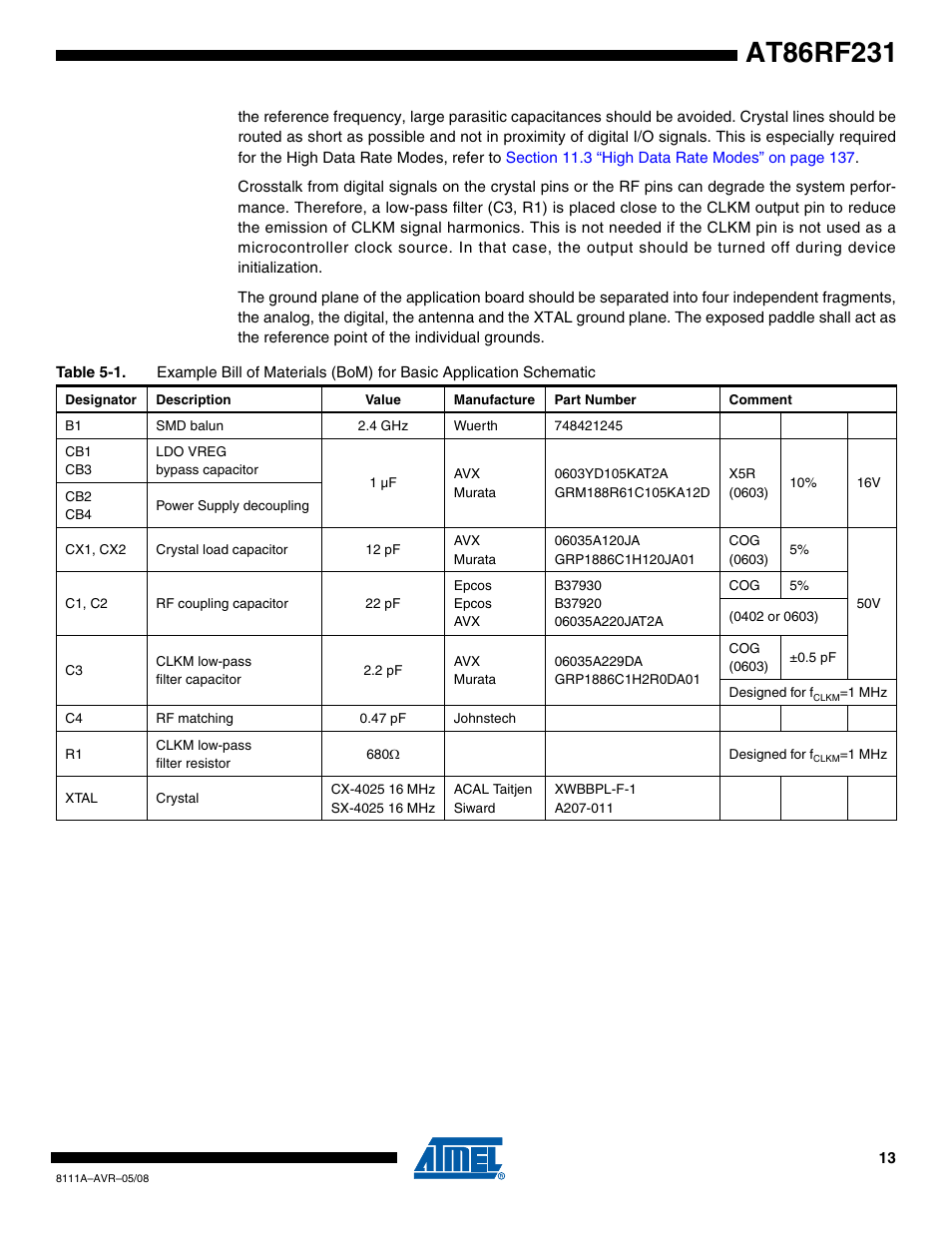 Rainbow Electronics AT86RF231 User Manual | Page 13 / 180
