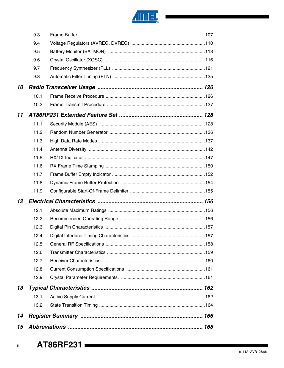 Rainbow Electronics AT86RF231 User Manual | Page 178 / 180
