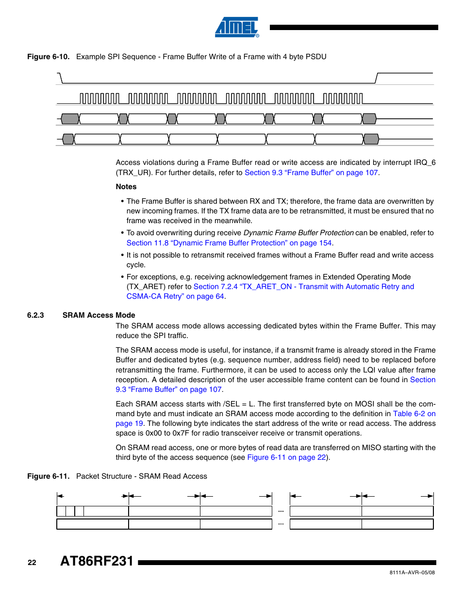 3 sram access mode | Rainbow Electronics AT86RF231 User Manual | Page 22 / 180