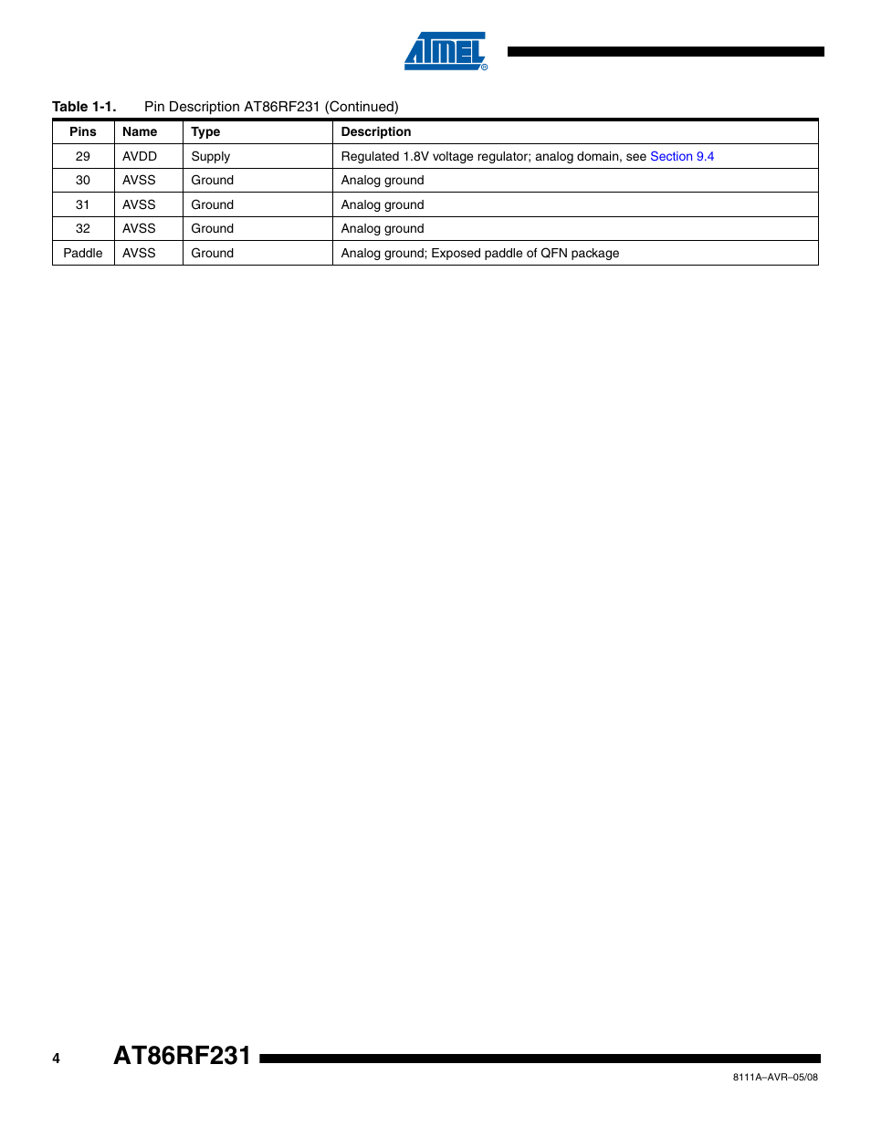 Rainbow Electronics AT86RF231 User Manual | Page 4 / 180