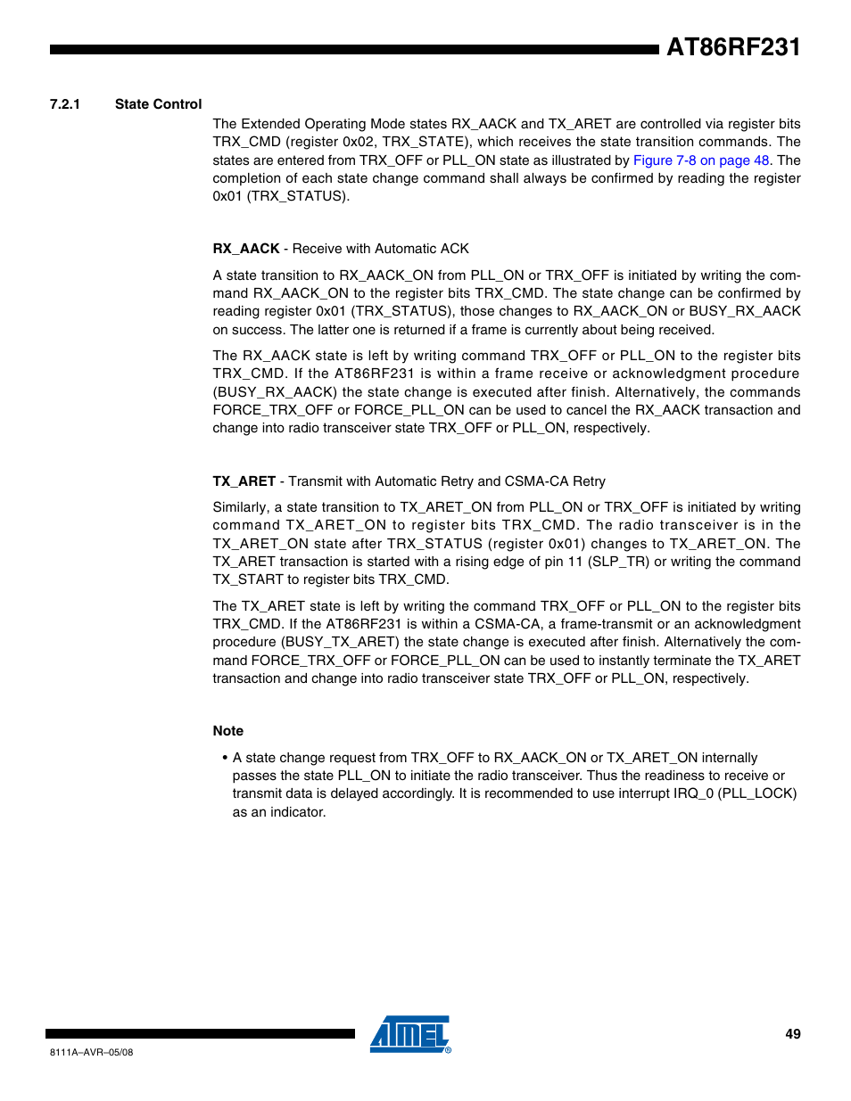 1 state control | Rainbow Electronics AT86RF231 User Manual | Page 49 / 180