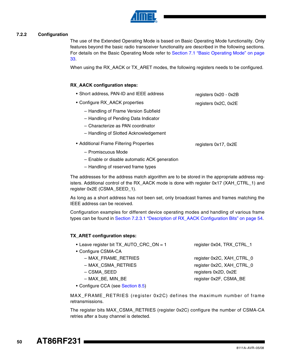 2 configuration | Rainbow Electronics AT86RF231 User Manual | Page 50 / 180