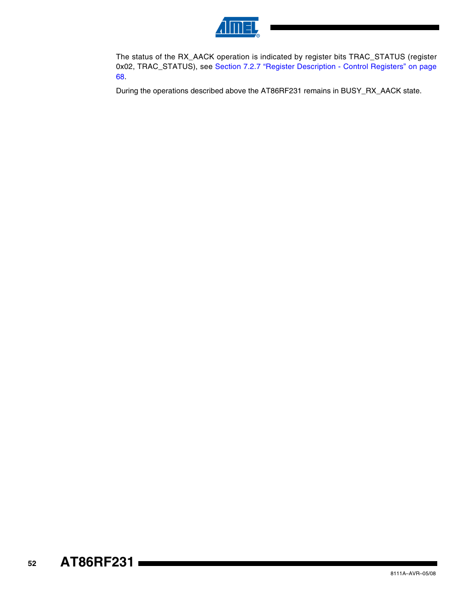Rainbow Electronics AT86RF231 User Manual | Page 52 / 180