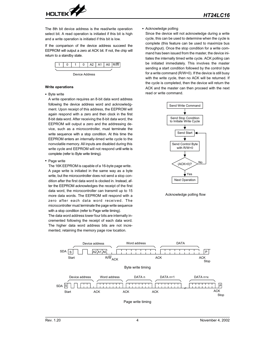 Ht24lc16 | Rainbow Electronics HT24LC16 User Manual | Page 4 / 11