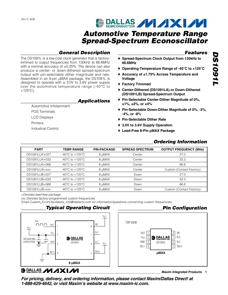 Rainbow Electronics DS1091L User Manual | 6 pages