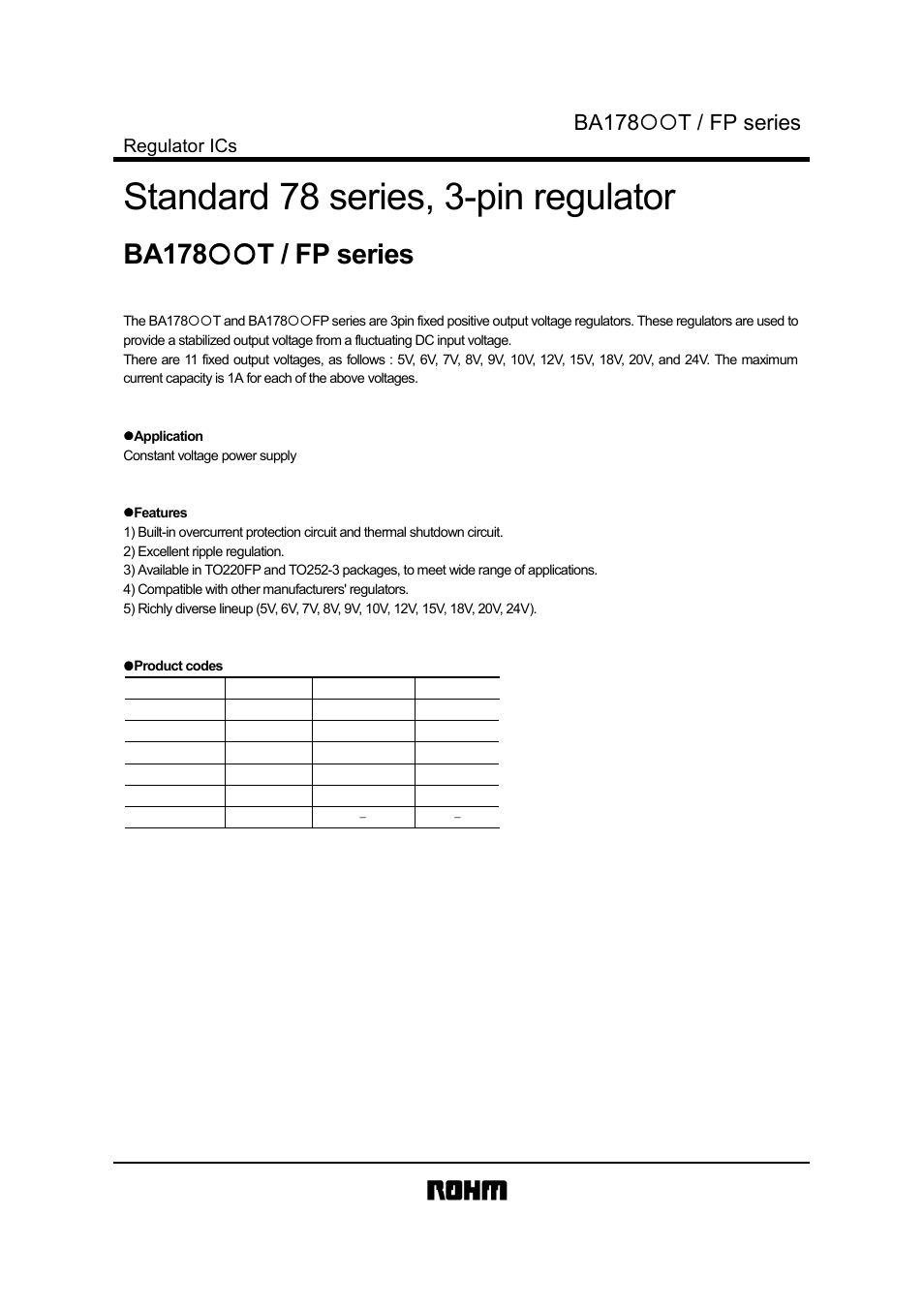 Rainbow Electronics BA178ххT_FP User Manual | 11 pages