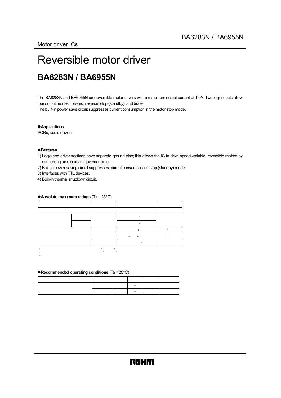 Rainbow Electronics BA6955N User Manual | 9 pages