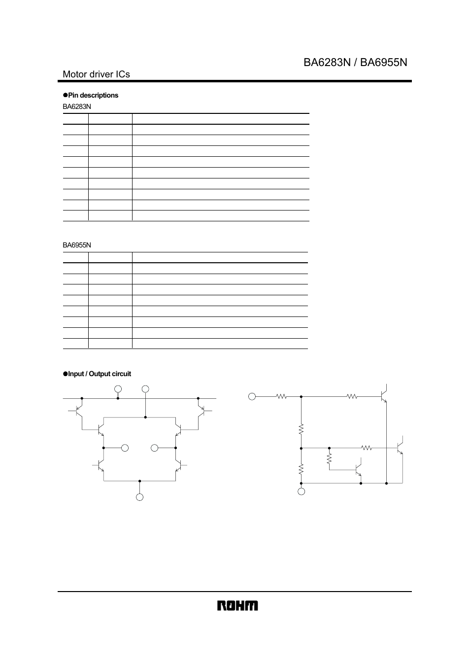 Motor driver ics | Rainbow Electronics BA6955N User Manual | Page 3 / 9