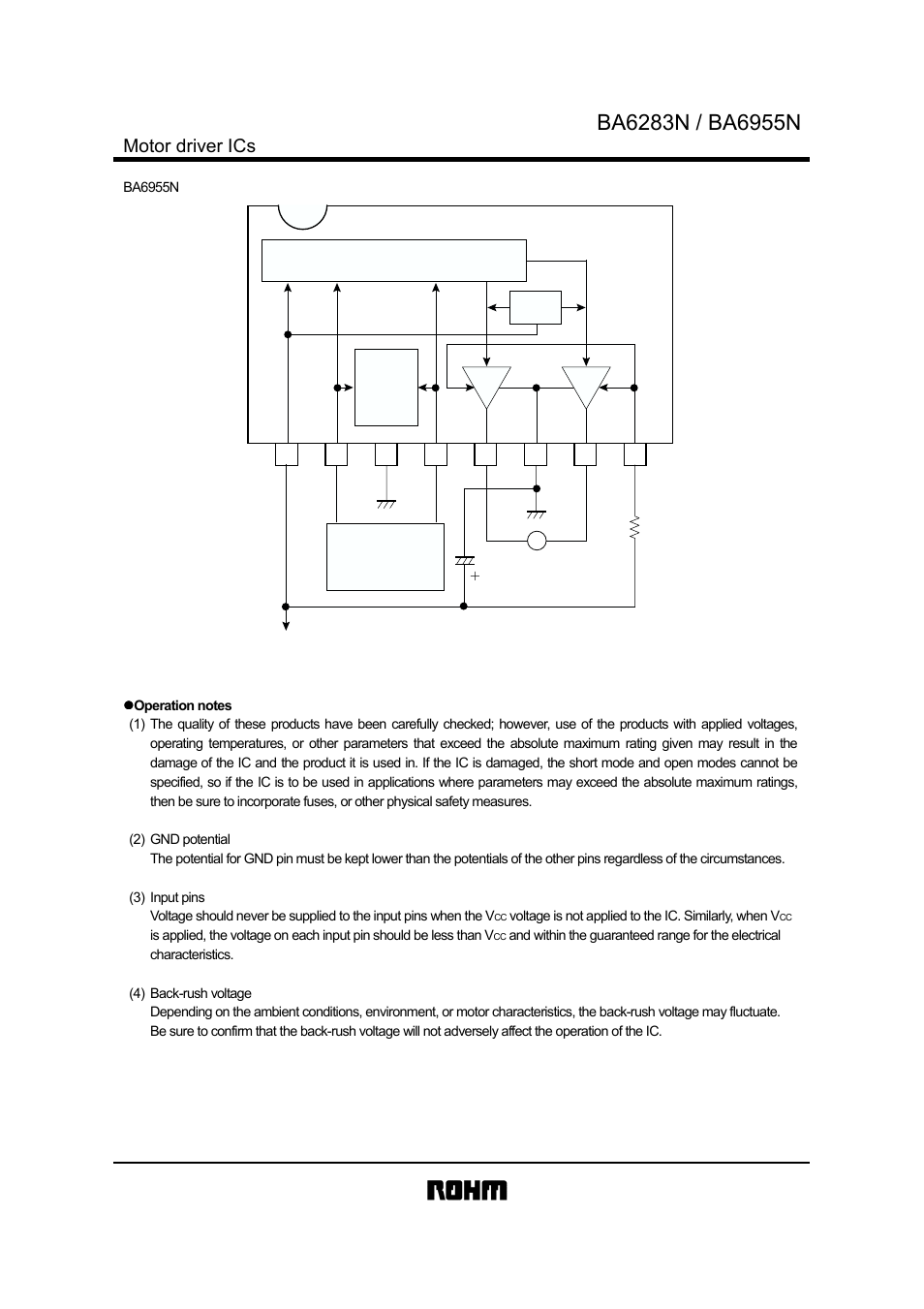 Motor driver ics | Rainbow Electronics BA6955N User Manual | Page 7 / 9