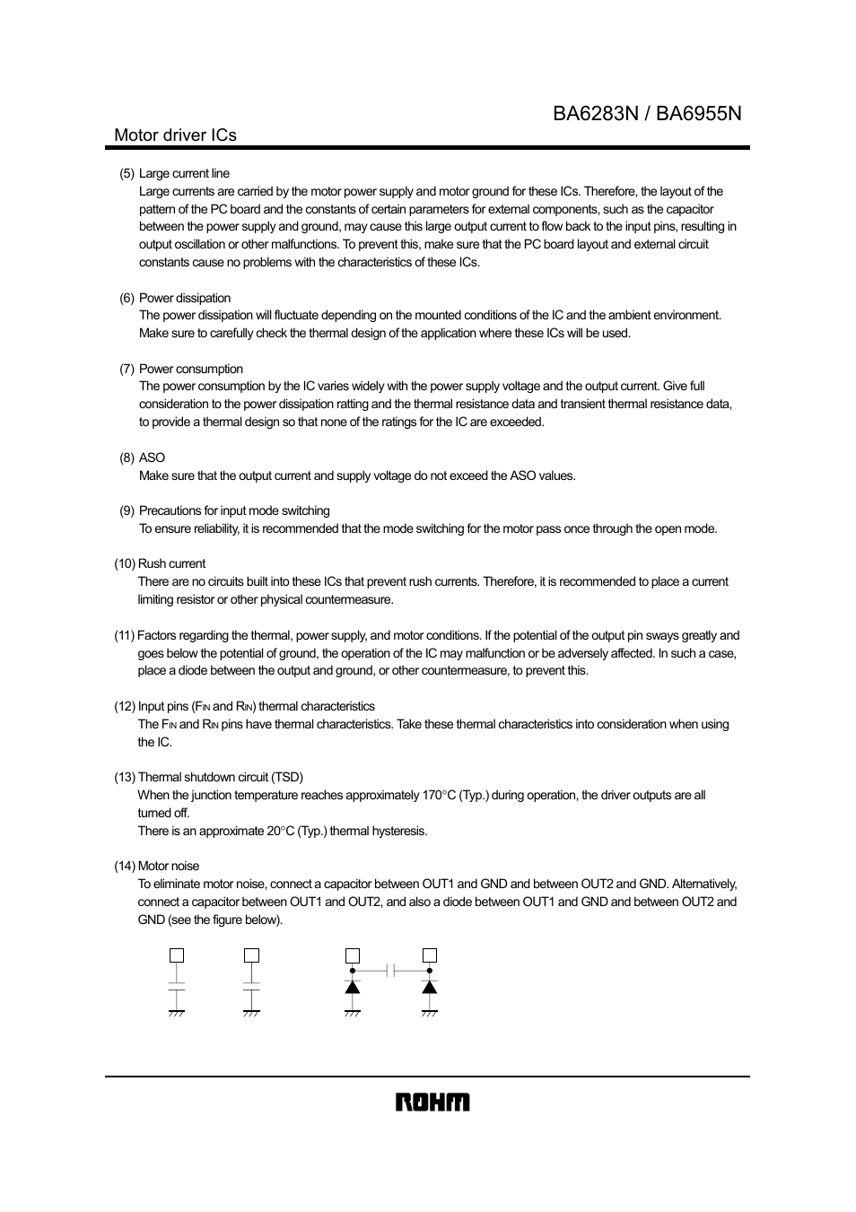 Motor driver ics | Rainbow Electronics BA6955N User Manual | Page 8 / 9