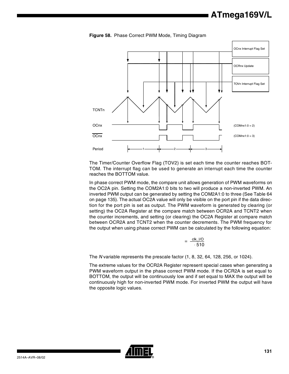 Atmega169v/l | Rainbow Electronics Atmega169L User Manual | Page 131 / 317