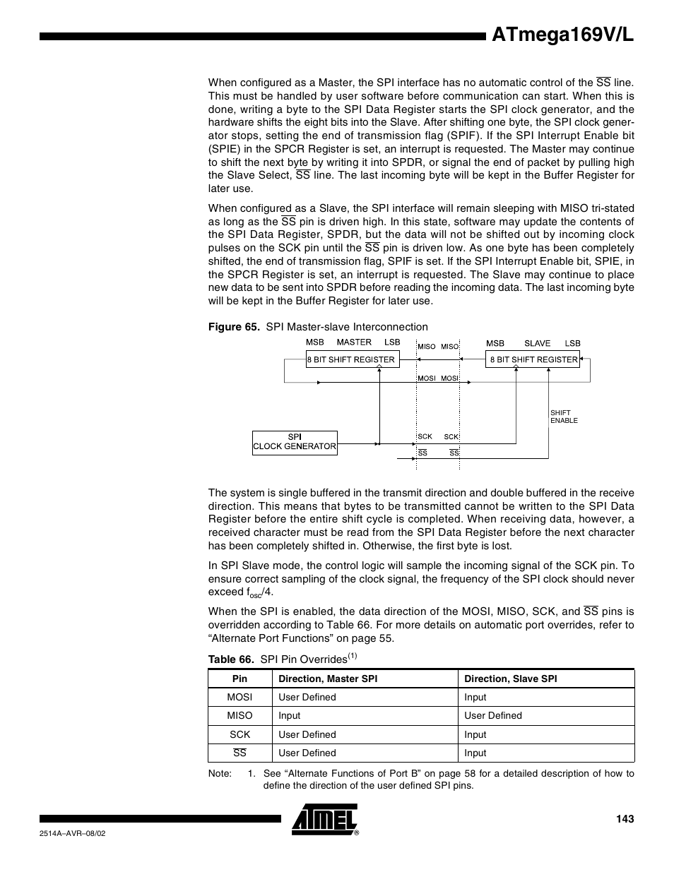 Atmega169v/l | Rainbow Electronics Atmega169L User Manual | Page 143 / 317