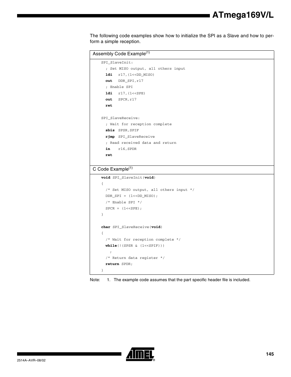 Atmega169v/l | Rainbow Electronics Atmega169L User Manual | Page 145 / 317