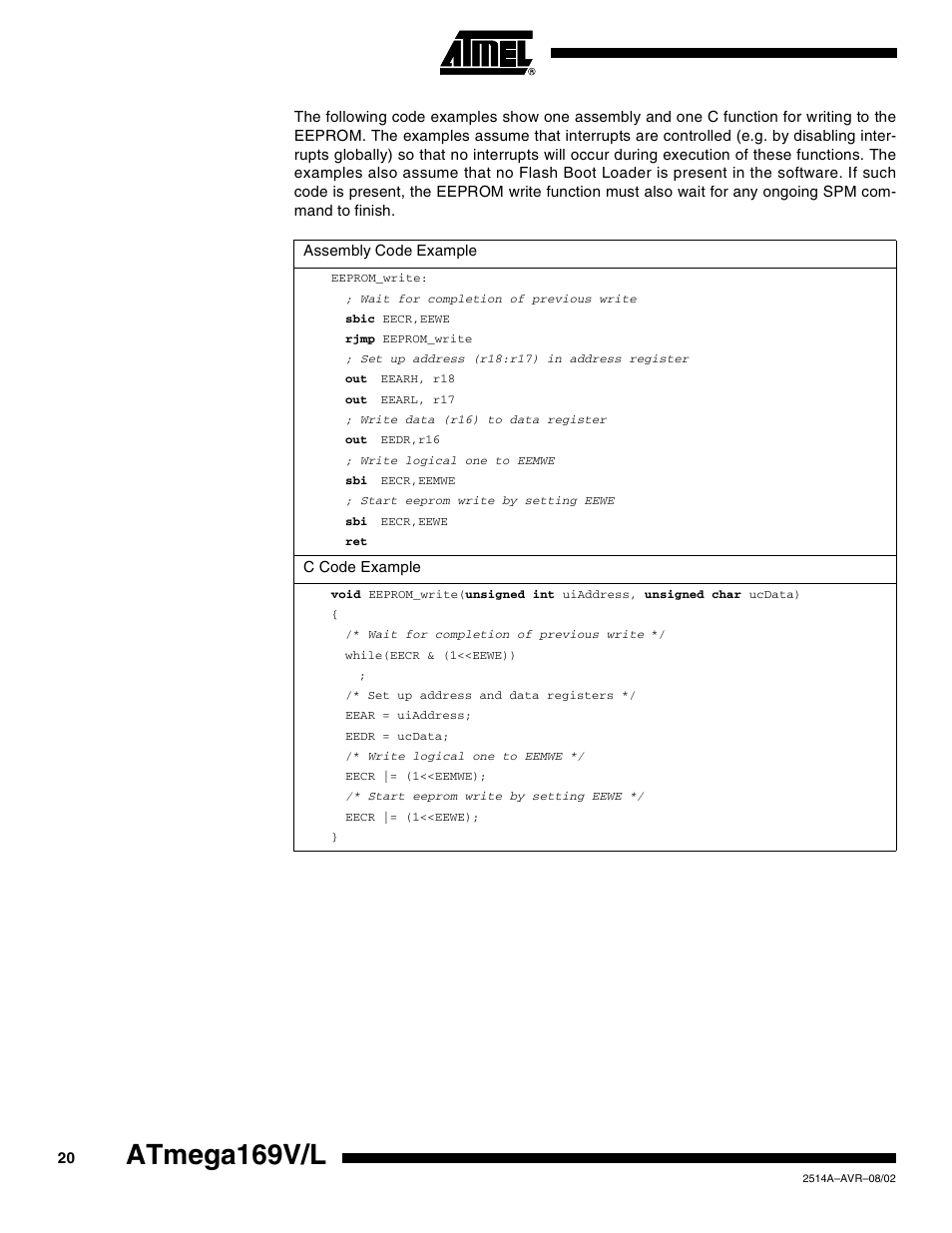 Atmega169v/l | Rainbow Electronics Atmega169L User Manual | Page 20 / 317