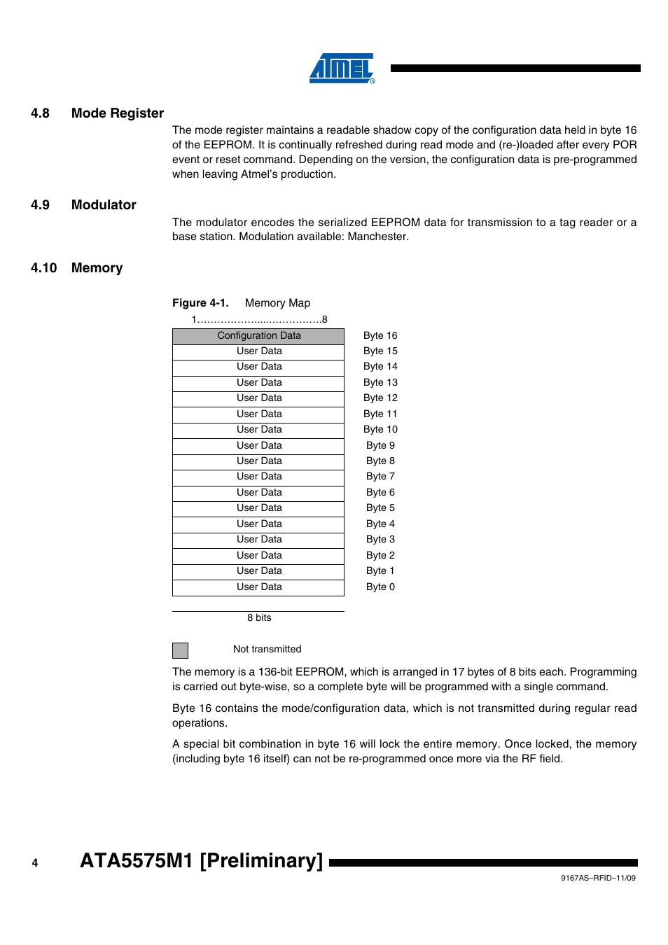 8 mode register, 9 modulator, 10 memory | Rainbow Electronics ATA5575M1 User Manual | Page 4 / 7