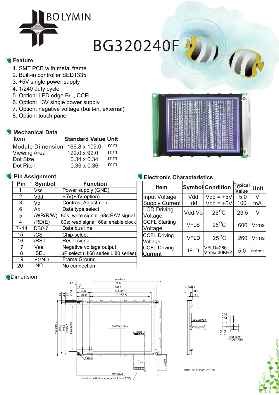 Rainbow Electronics BG320240F User Manual | 1 page