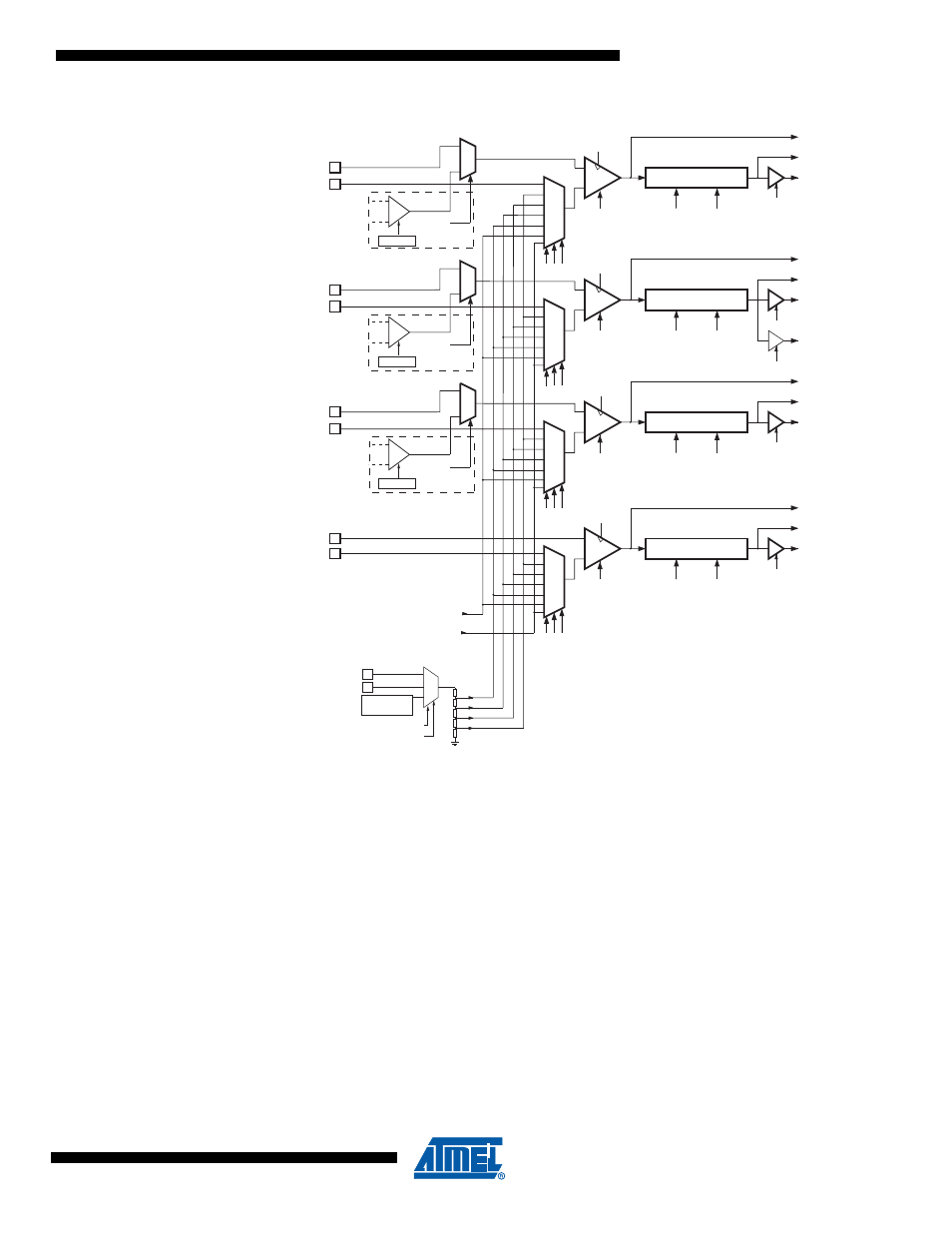 3 use of adc amplifiers, N in, Figure 20-1 | Figure 20-1. analog comparator block diagr am | Rainbow Electronics ATmega64C1 User Manual | Page 259 / 366