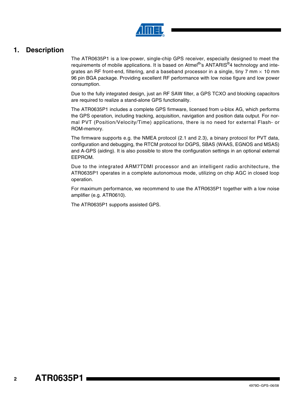 Description | Rainbow Electronics ATR0635P1 User Manual | Page 2 / 35
