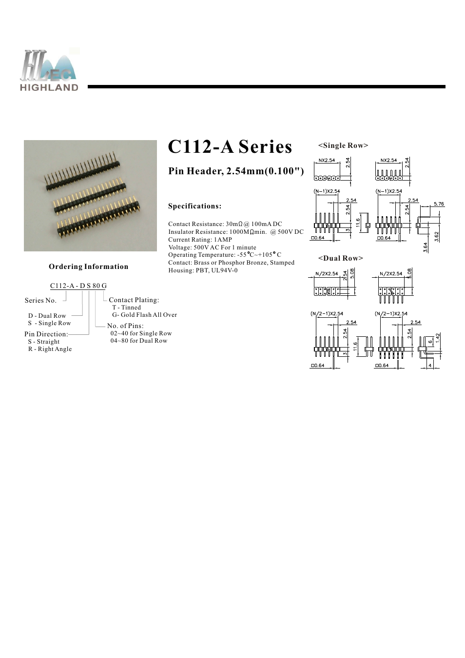 Rainbow Electronics C112-A Series User Manual | 1 page
