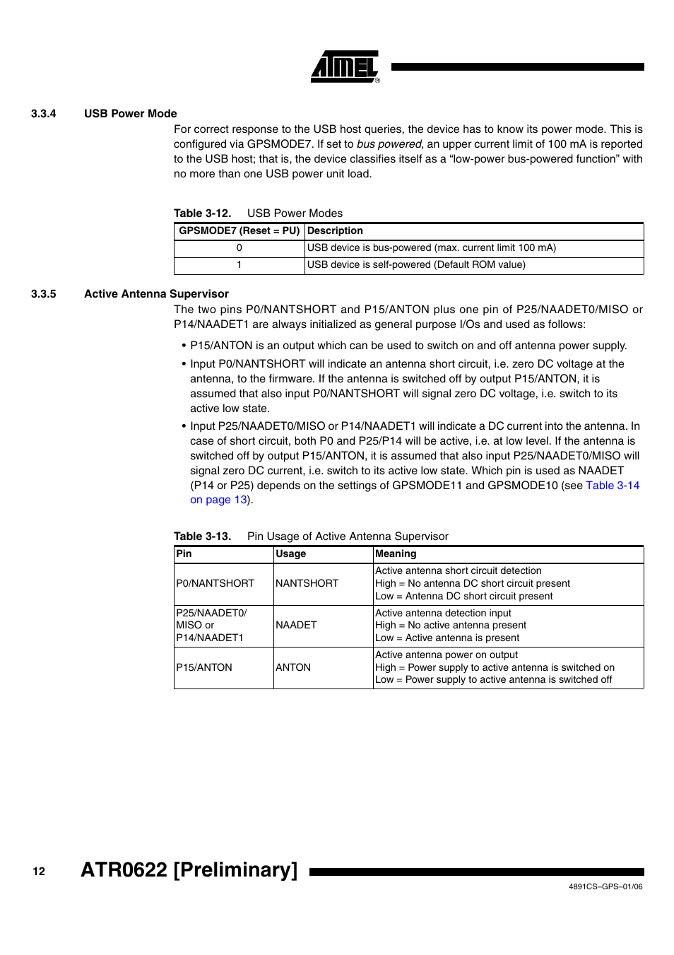 Atr0622 [preliminary | Rainbow Electronics ATR0622 User Manual | Page 12 / 26