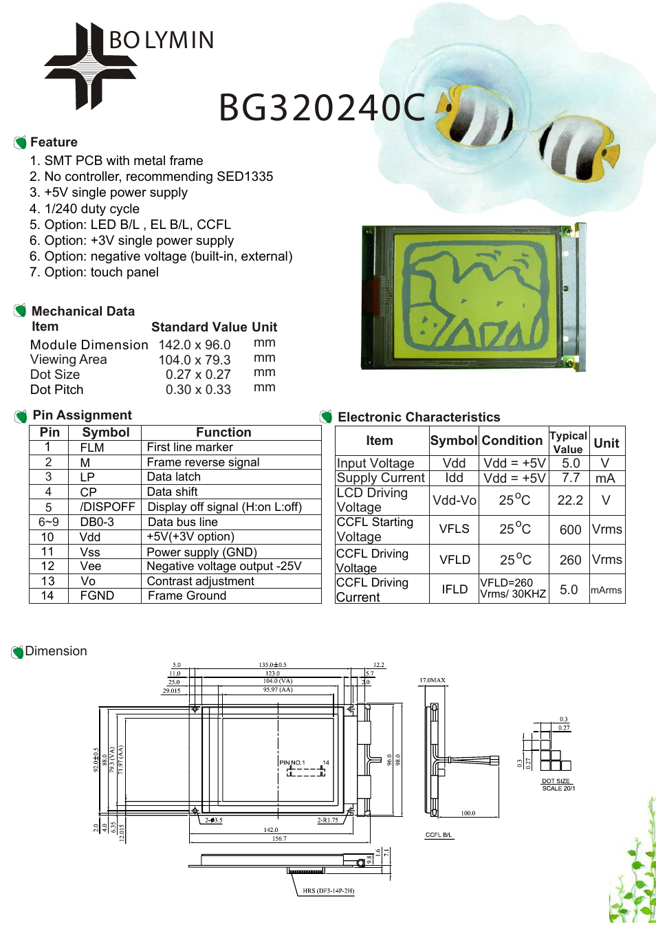 Rainbow Electronics BG320240C User Manual | 1 page