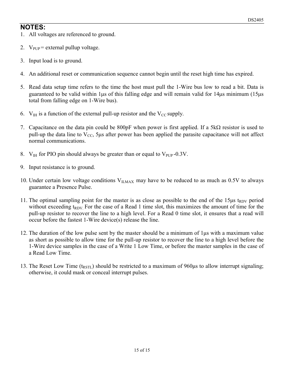 Rainbow Electronics DS2405 User Manual | Page 15 / 15