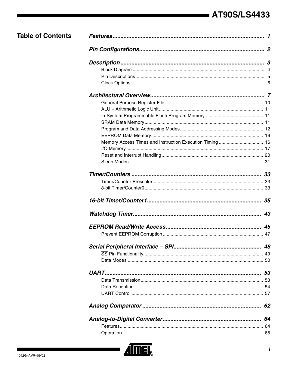 Rainbow Electronics AT90LS4433 User Manual | Page 123 / 125