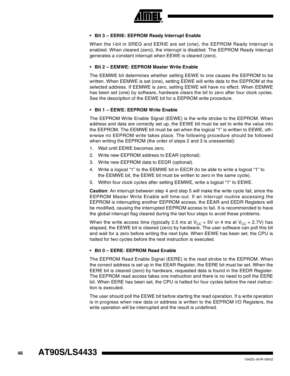 Rainbow Electronics AT90LS4433 User Manual | Page 46 / 125