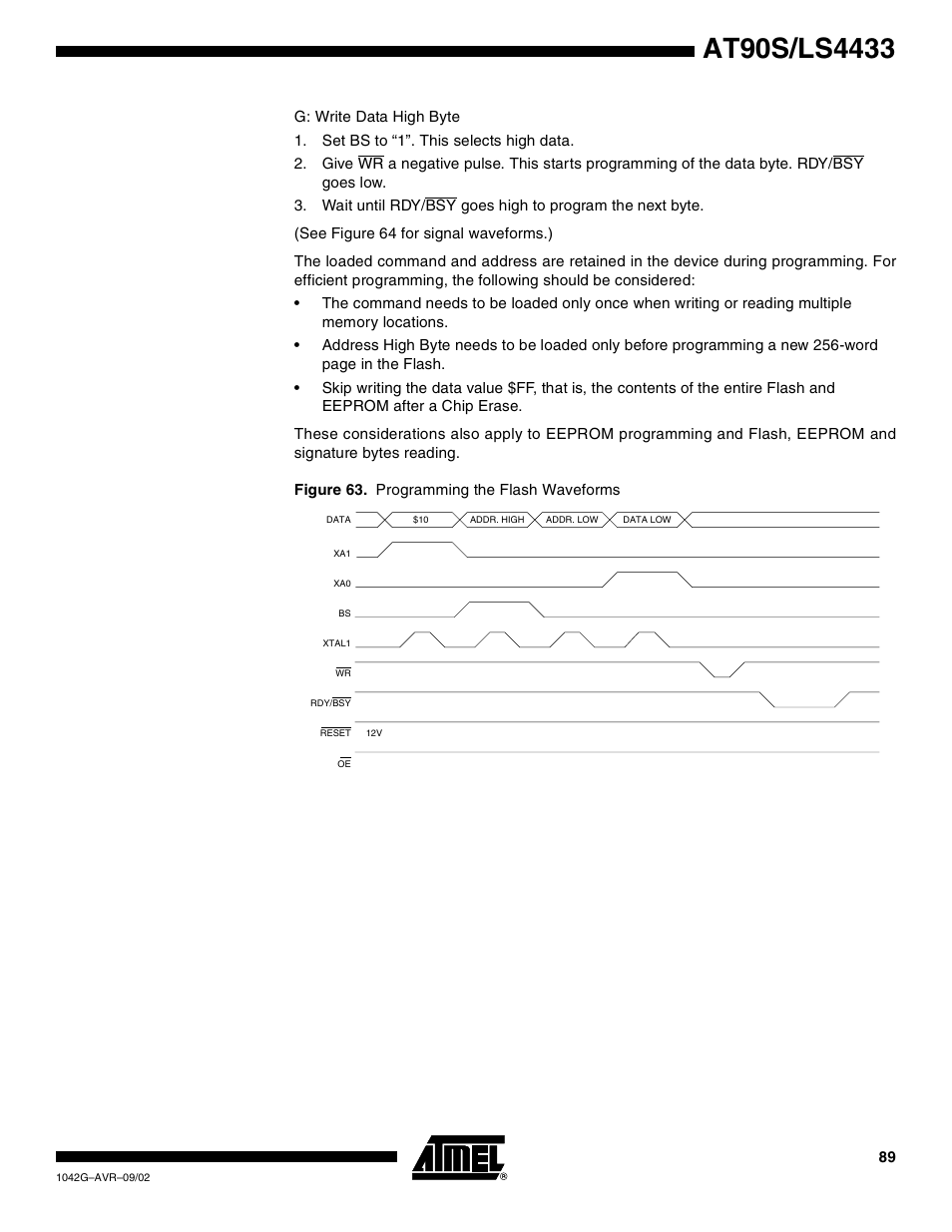 Rainbow Electronics AT90LS4433 User Manual | Page 89 / 125
