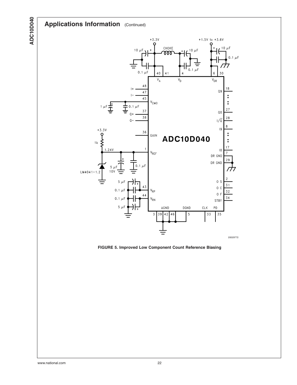Figure 5, Applications information | Rainbow Electronics ADC10D040 User Manual | Page 22 / 28
