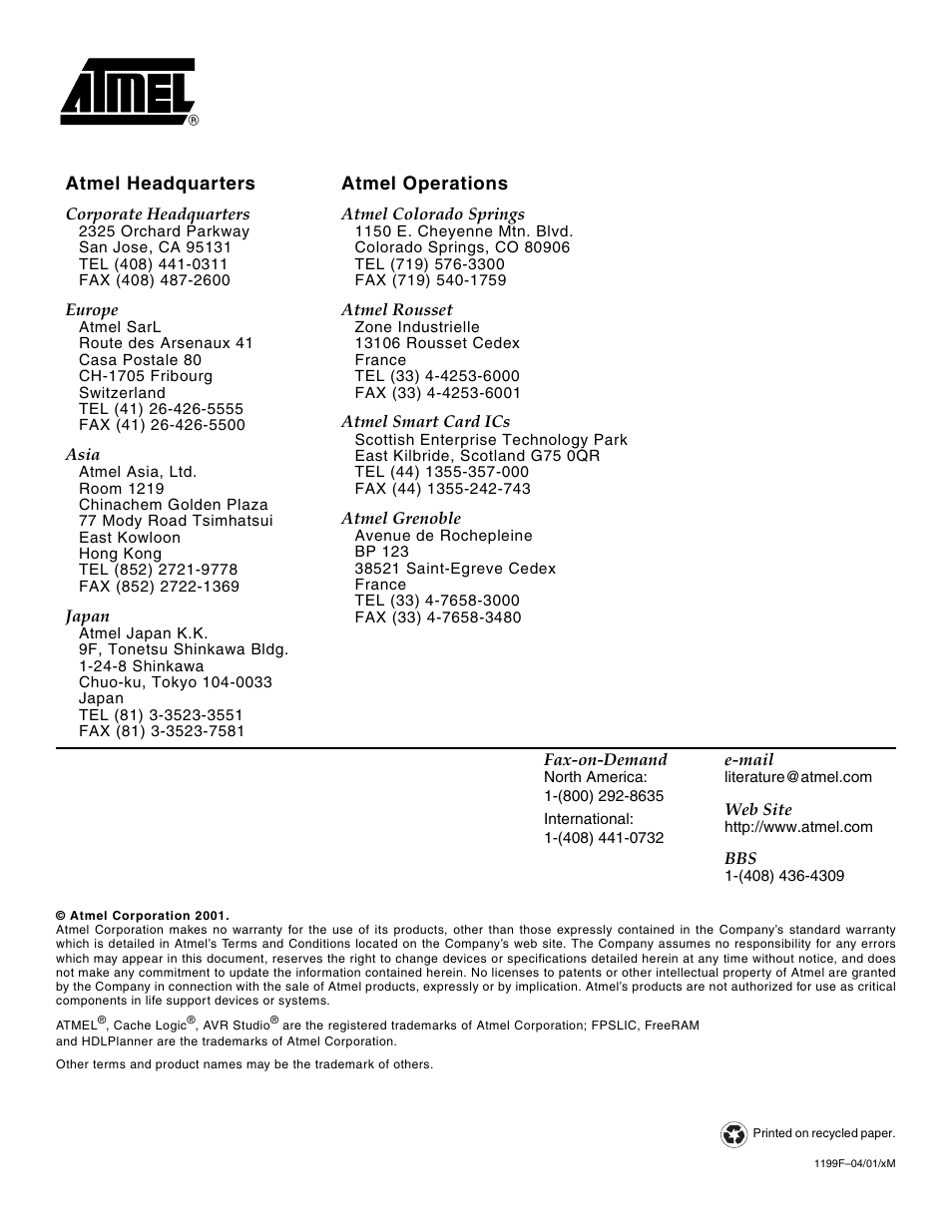 Rainbow Electronics AT49F8192AT User Manual | Page 15 / 15