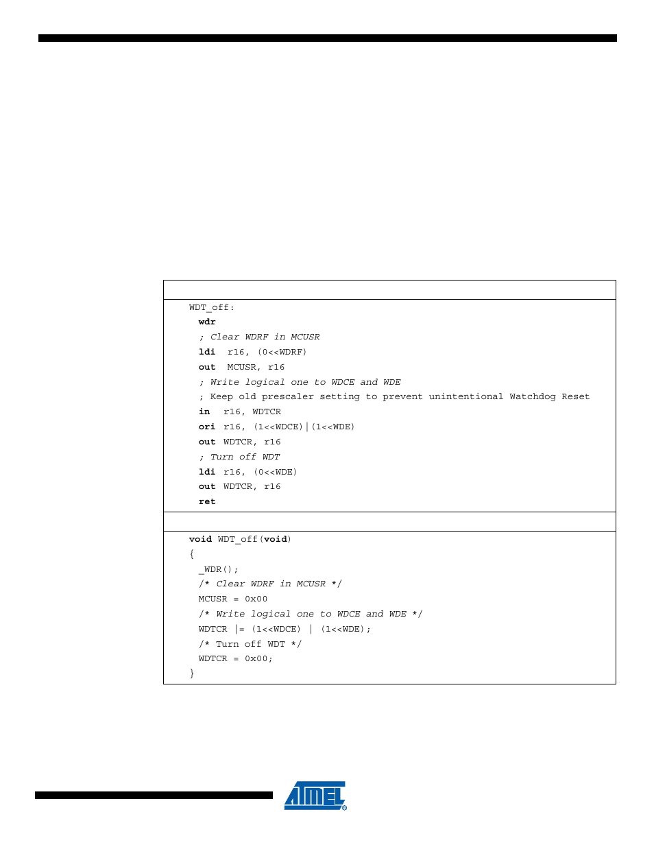 2 safety level 2, 2 code example | Rainbow Electronics ATtiny43U User Manual | Page 53 / 182