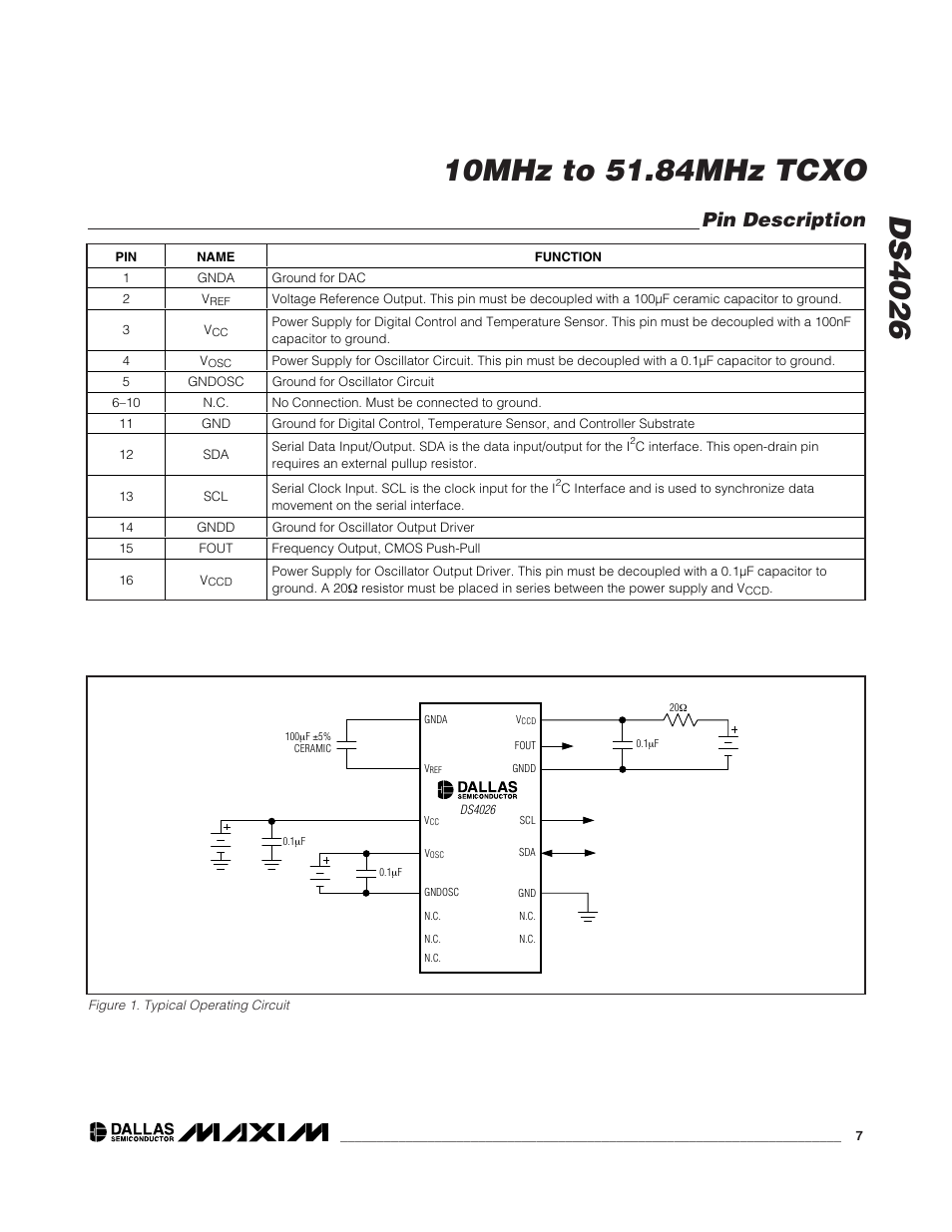 Pin description | Rainbow Electronics DS4026 User Manual | Page 7 / 13