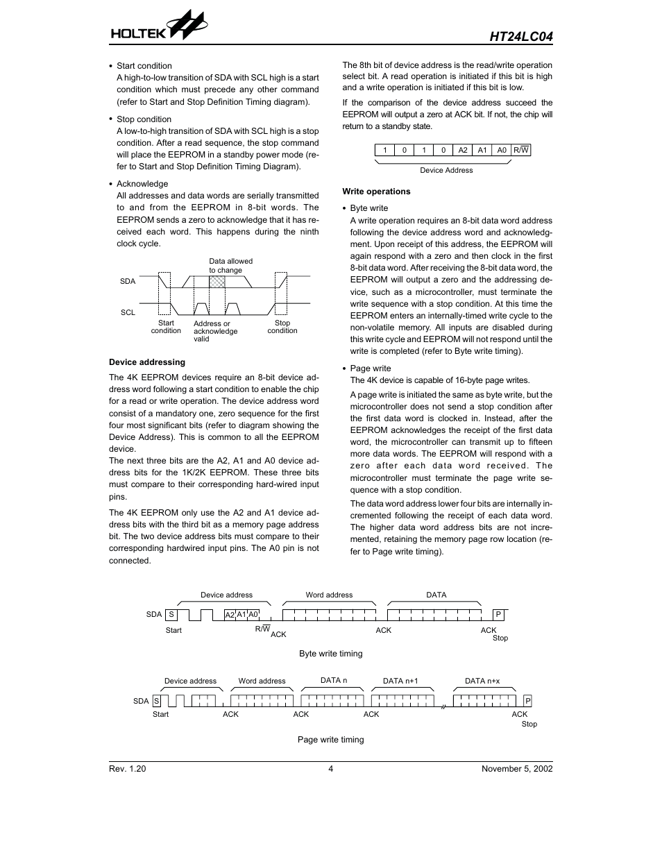 Ht24lc04 | Rainbow Electronics HT24LC04 User Manual | Page 4 / 11