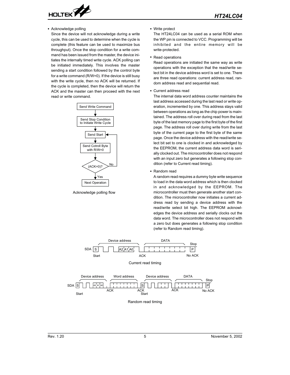 Ht24lc04 | Rainbow Electronics HT24LC04 User Manual | Page 5 / 11