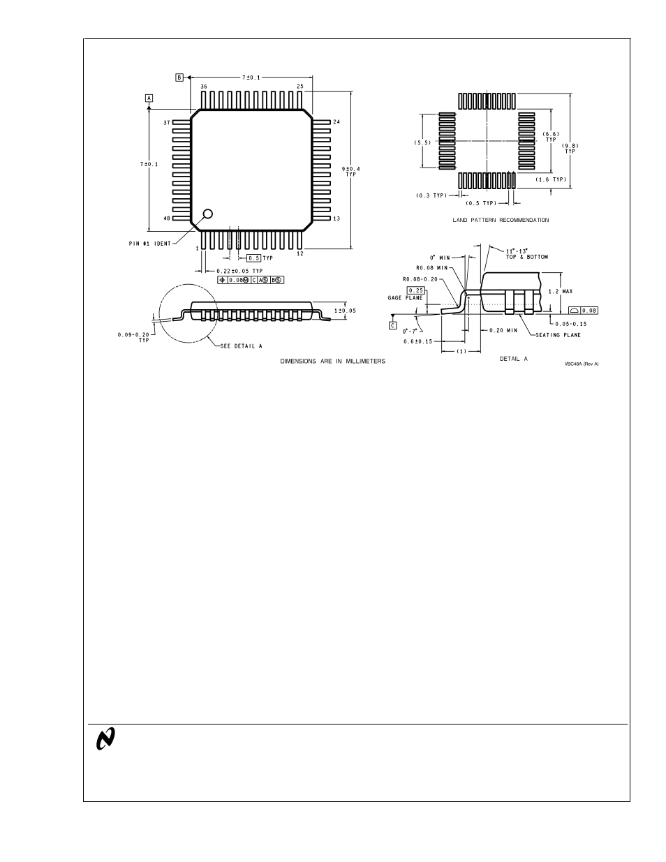 Physical dimensions | Rainbow Electronics ADC10D020 User Manual | Page 32 / 32