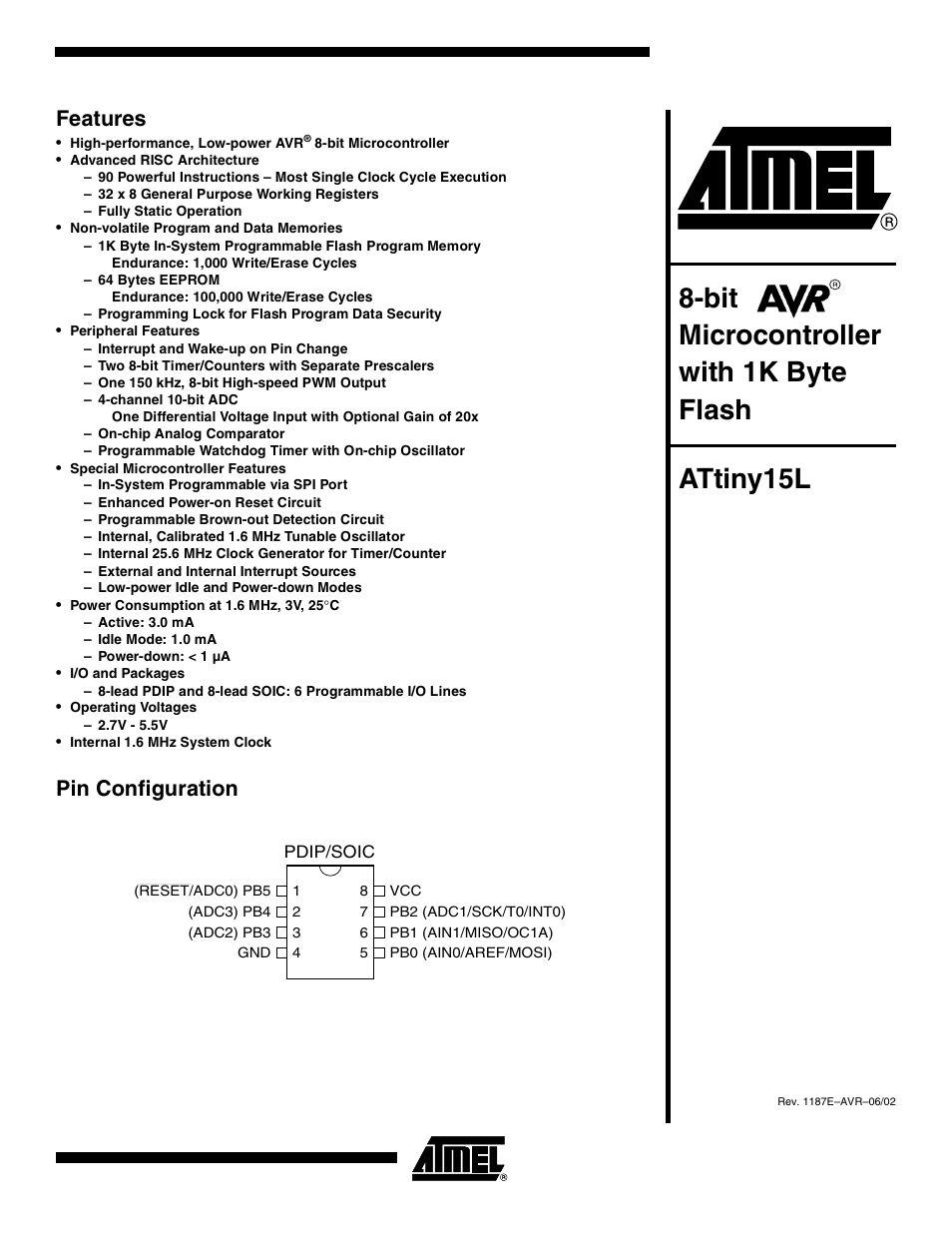 Rainbow Electronics ATtiny15L User Manual | 83 pages