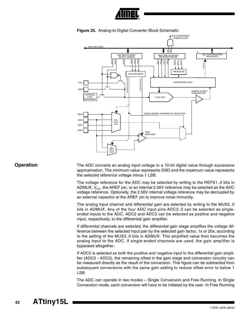 Operation, Attiny15l | Rainbow Electronics ATtiny15L User Manual | Page 42 / 83