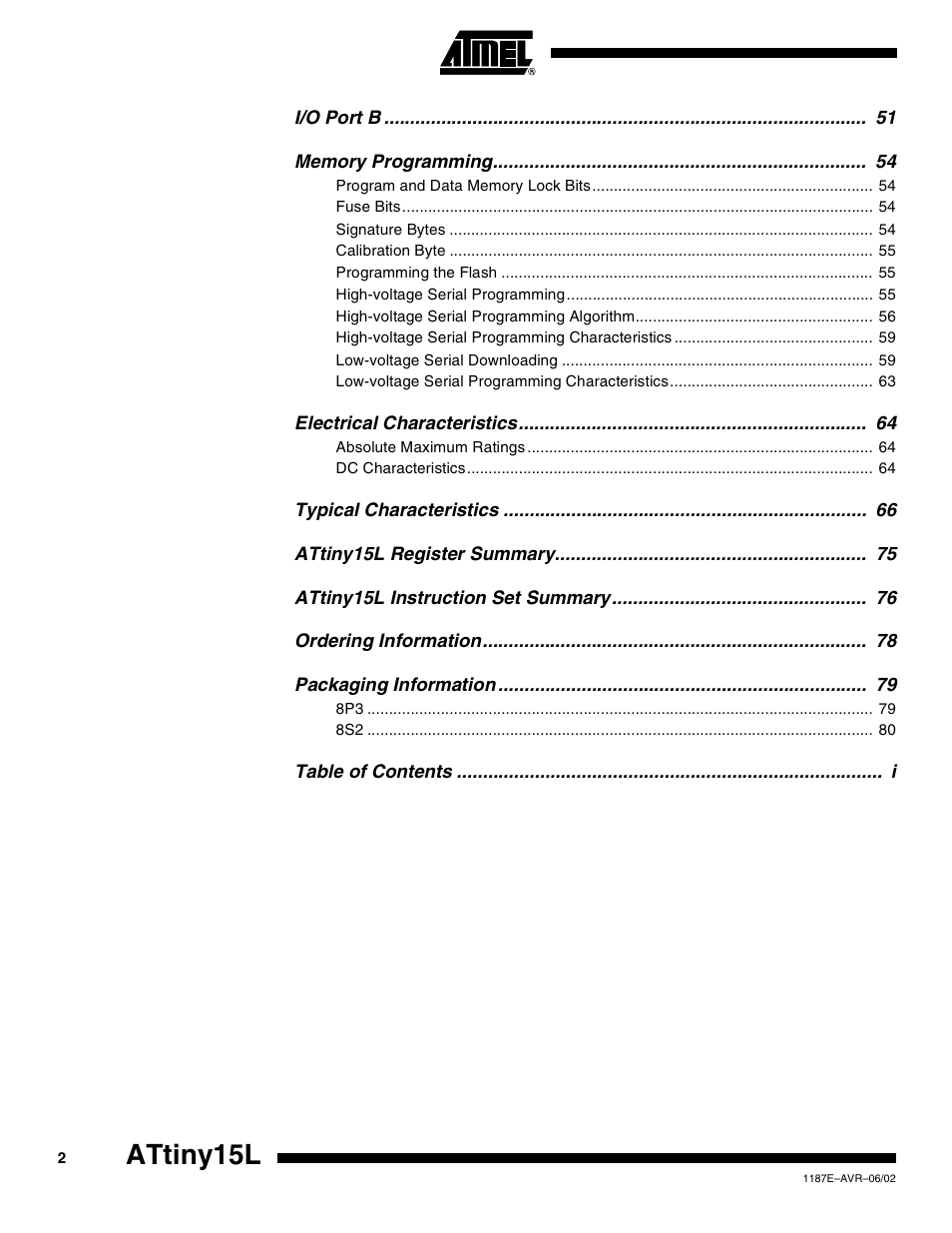 Attiny15l | Rainbow Electronics ATtiny15L User Manual | Page 82 / 83