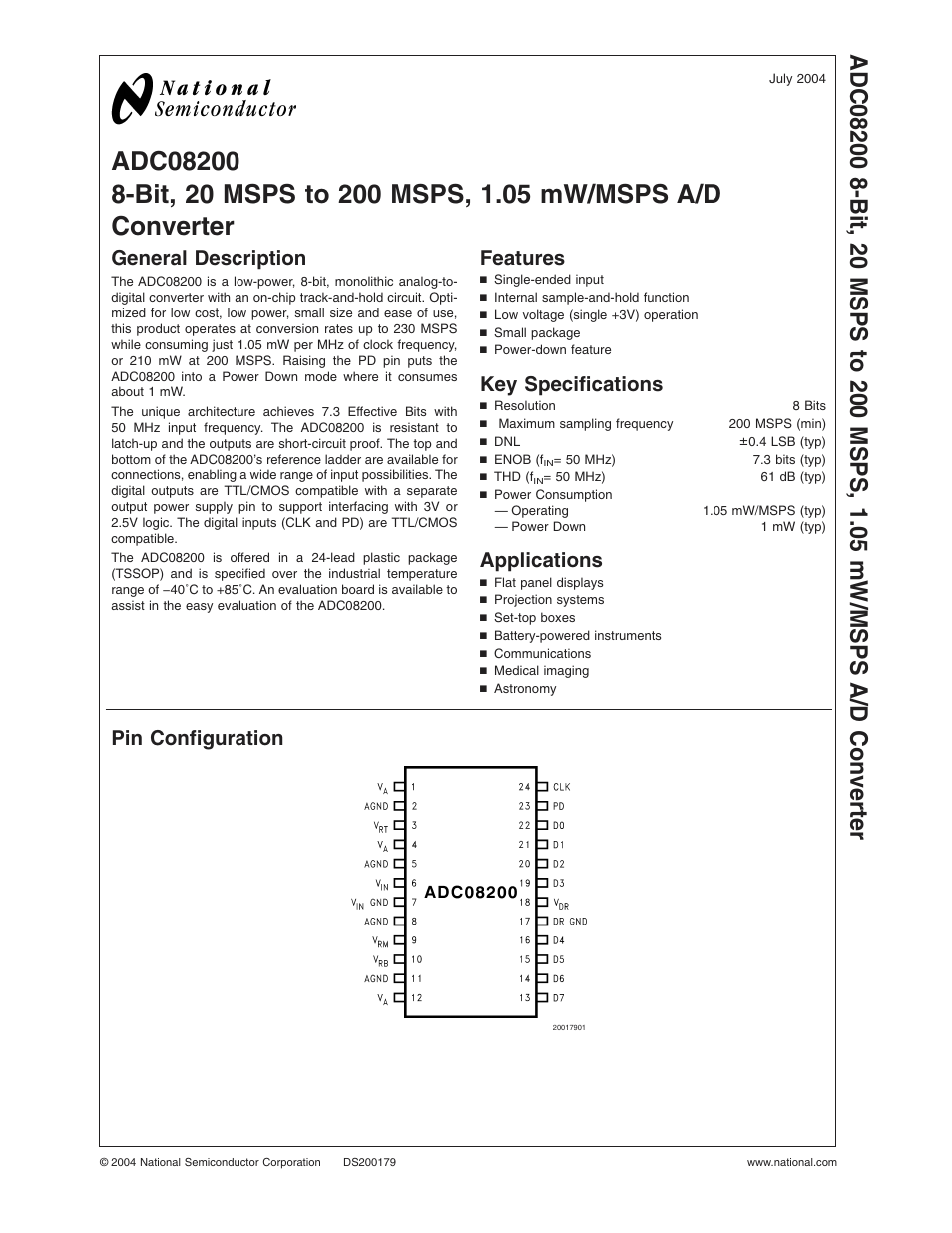 Rainbow Electronics ADC08200 User Manual | 18 pages