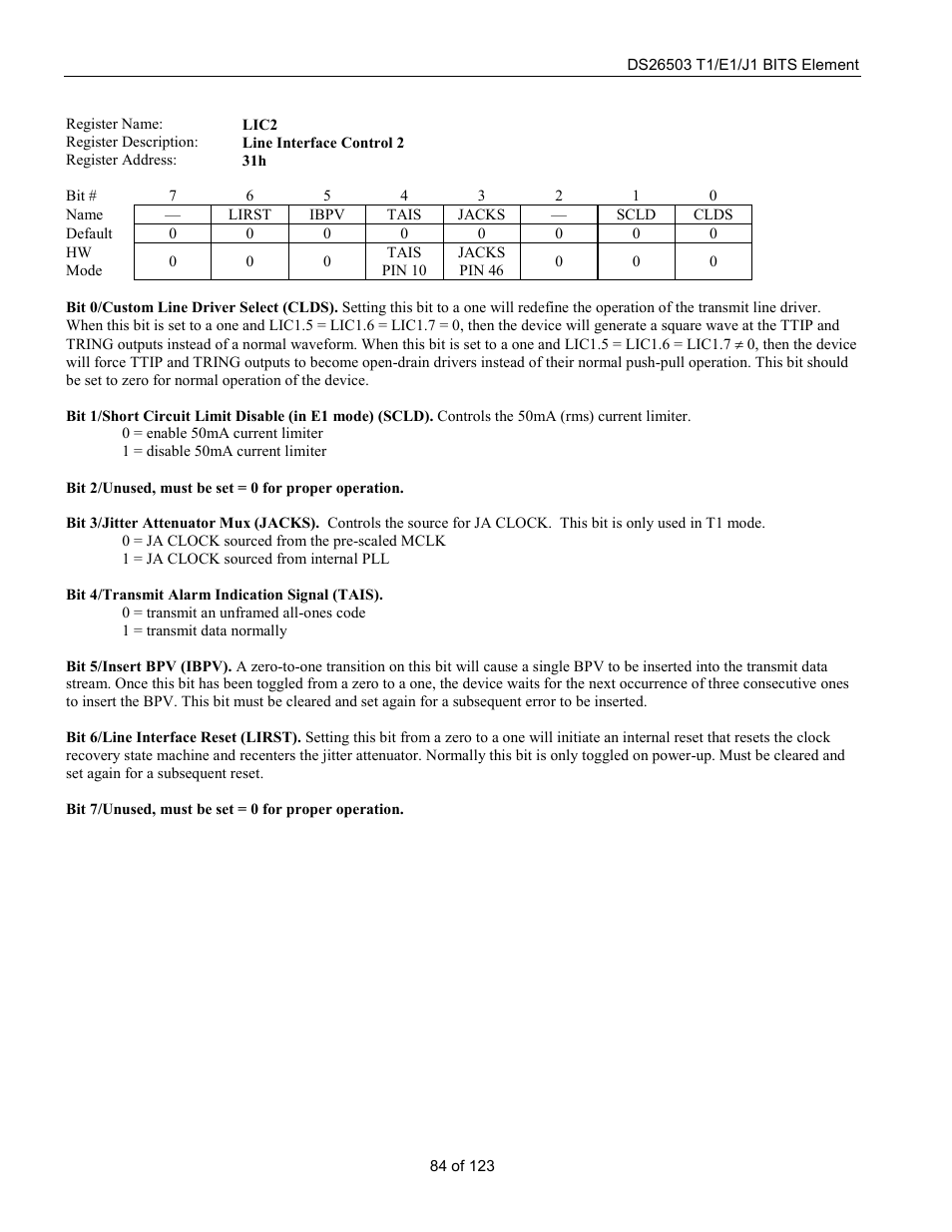 Rainbow Electronics DS26503 User Manual | Page 84 / 123