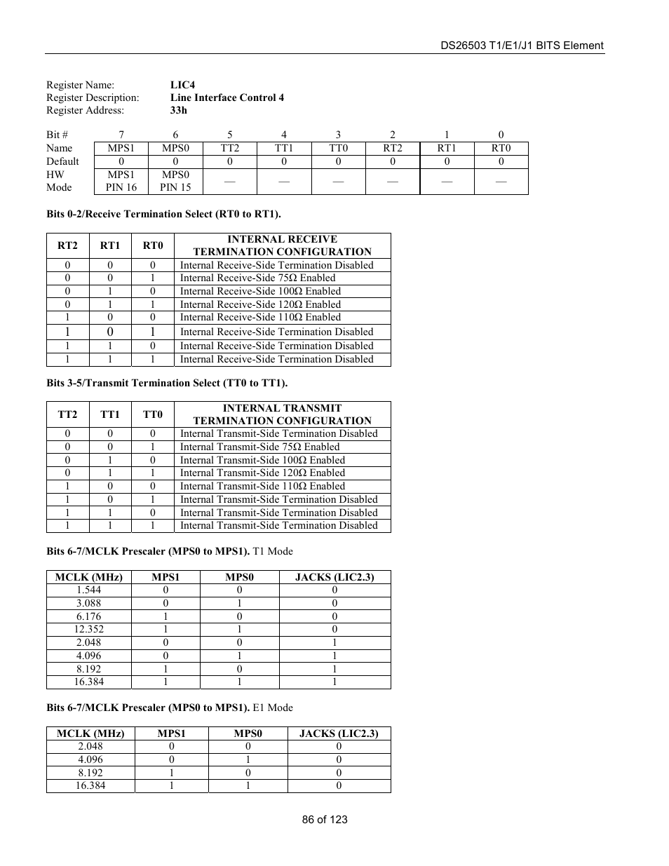 Rainbow Electronics DS26503 User Manual | Page 86 / 123