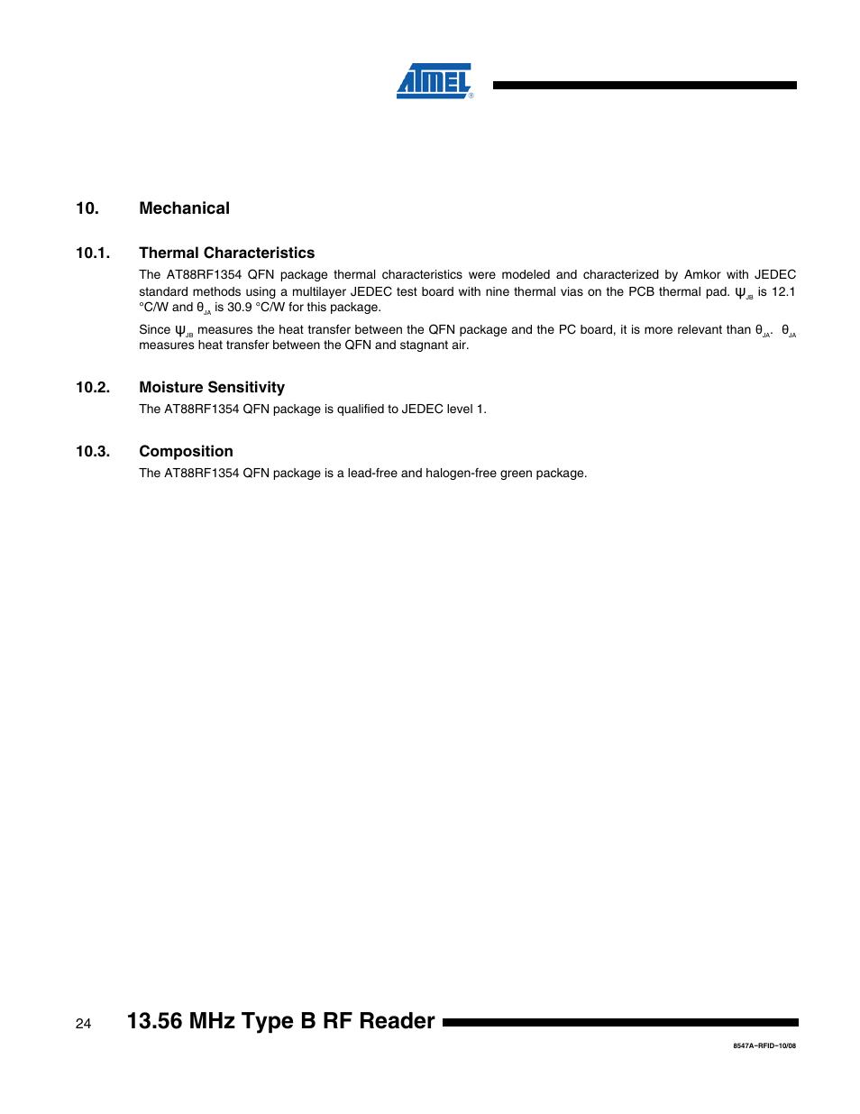 56 mhz type b rf reader | Rainbow Electronics AT88RF1354 User Manual | Page 24 / 50