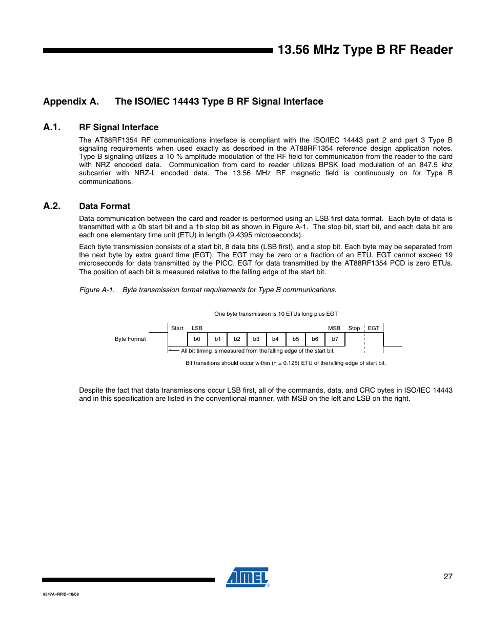 56 mhz type b rf reader | Rainbow Electronics AT88RF1354 User Manual | Page 27 / 50