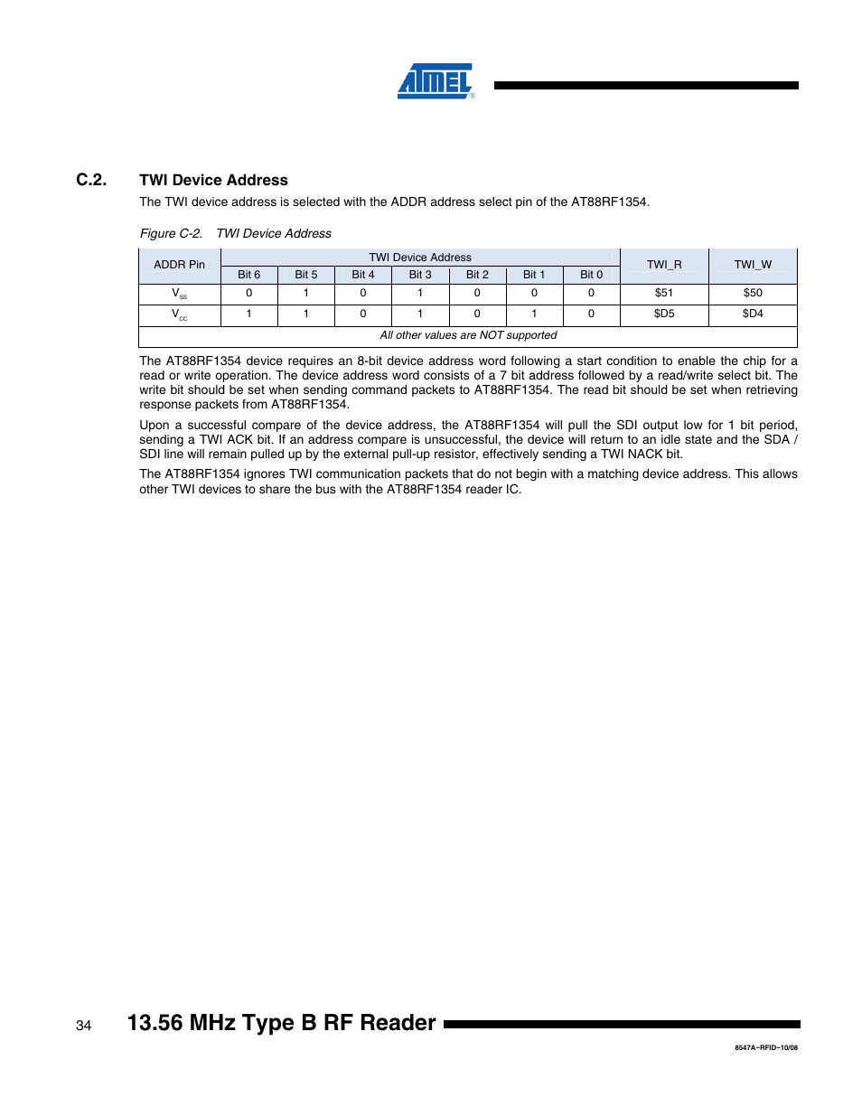 56 mhz type b rf reader | Rainbow Electronics AT88RF1354 User Manual | Page 34 / 50