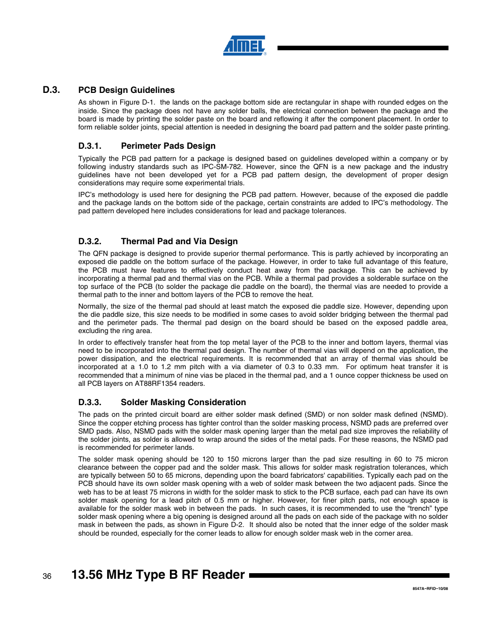 56 mhz type b rf reader | Rainbow Electronics AT88RF1354 User Manual | Page 36 / 50