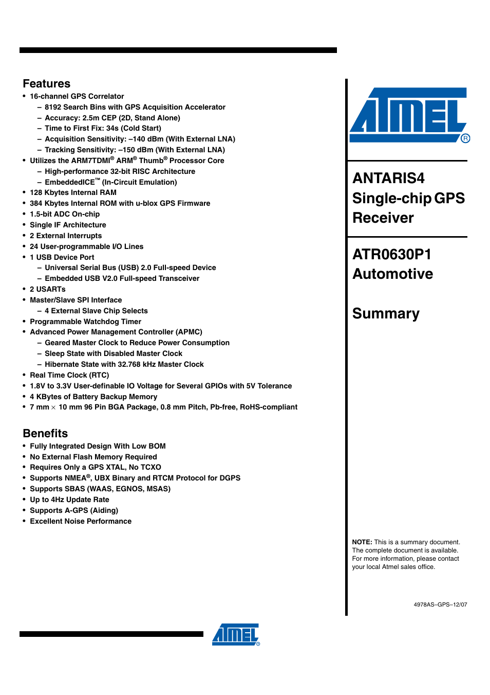 Rainbow Electronics ATR0630P1 User Manual | 14 pages