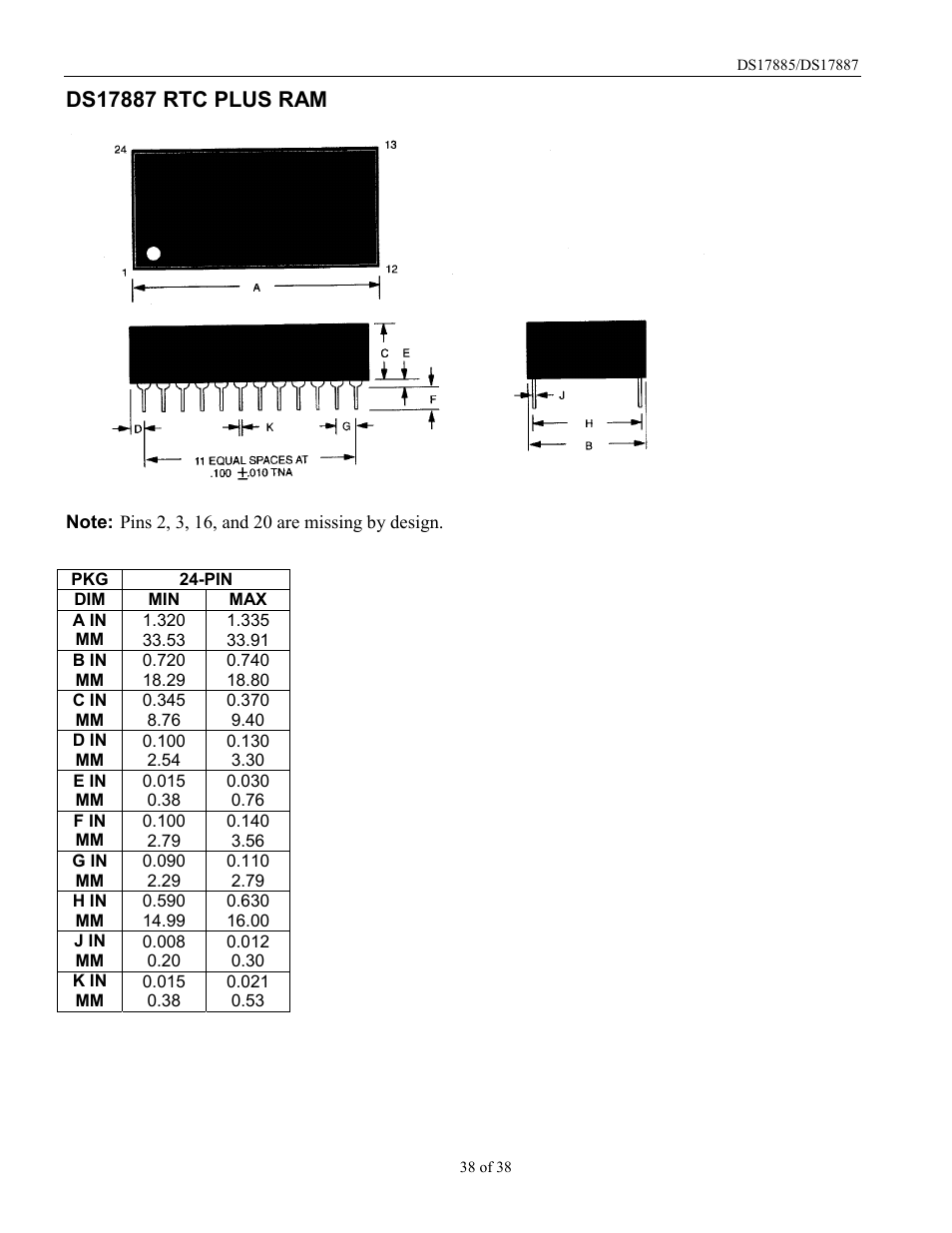 Rainbow Electronics DS17887 User Manual | Page 38 / 38