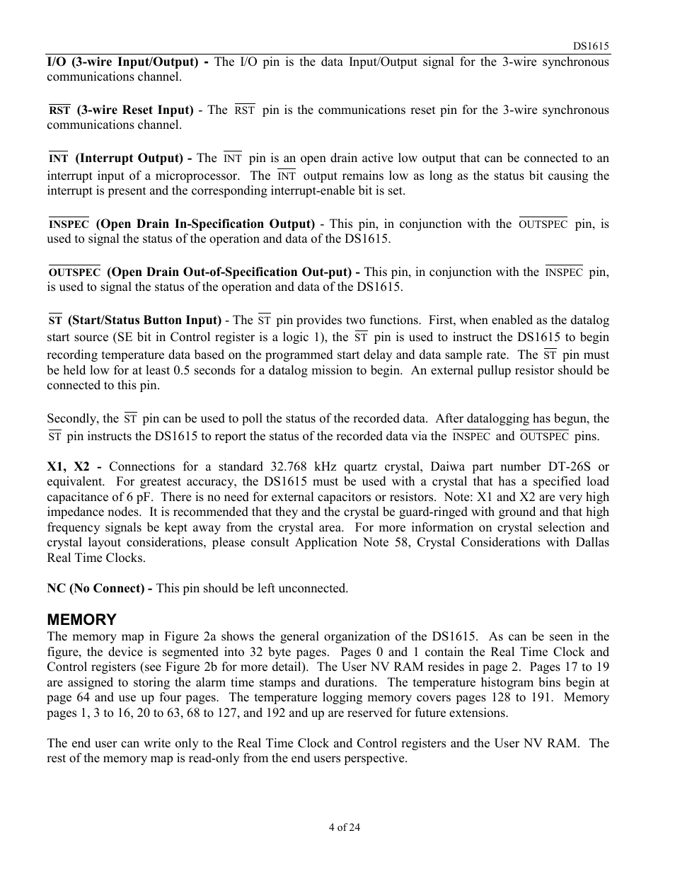 Rainbow Electronics DS1615 User Manual | Page 4 / 24